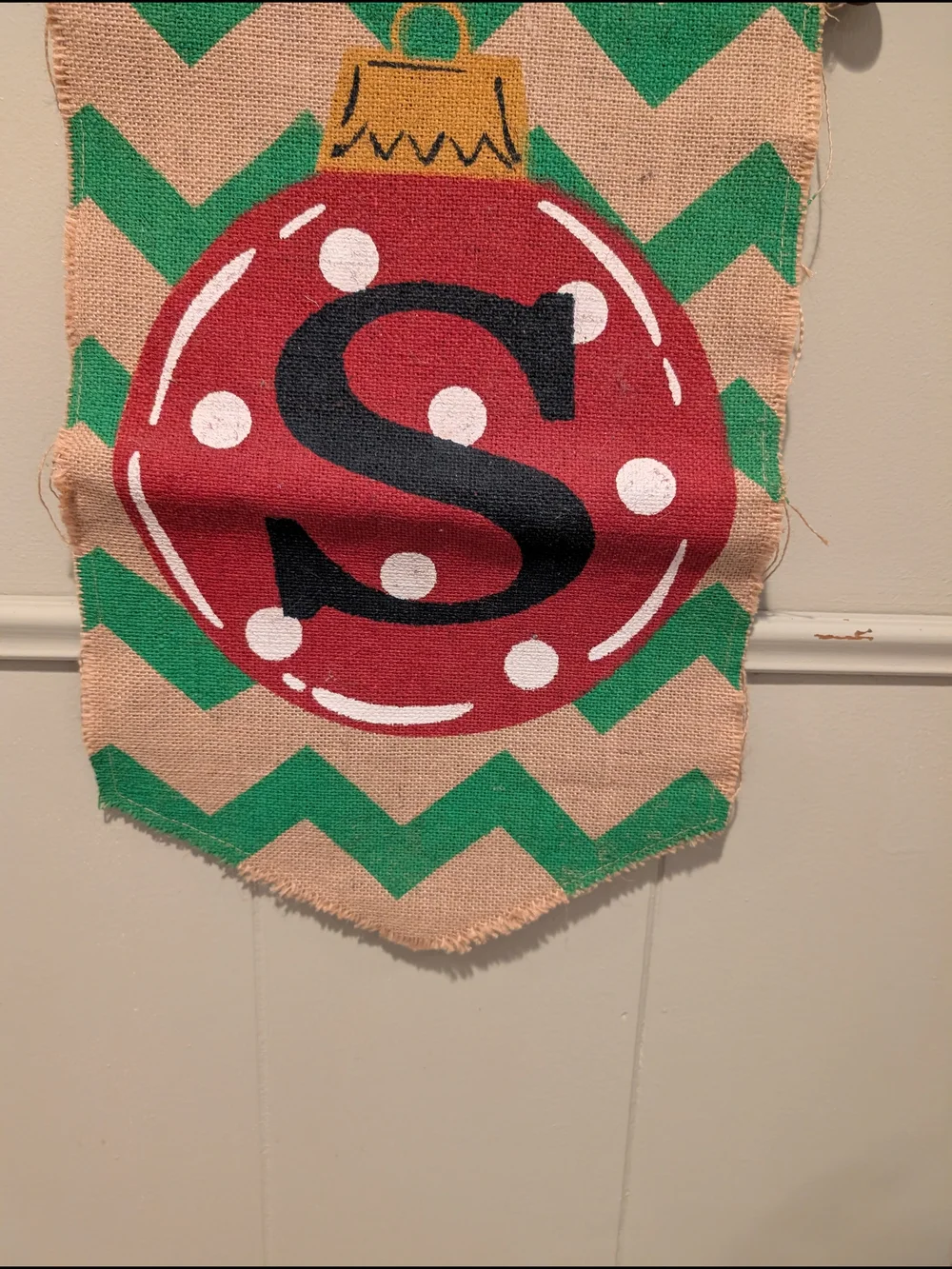 Monogram Pumpkin Burlap Wall Hanging - Orange S